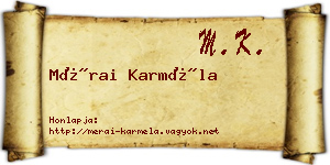 Mérai Karméla névjegykártya